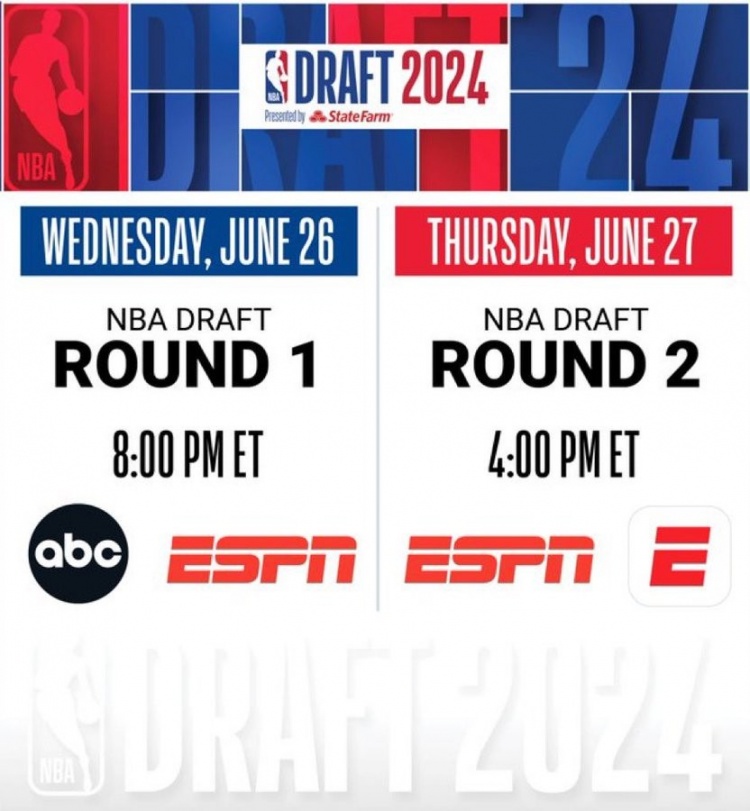 官方：NBA首轮选秀将于27日早八点开始 次轮为28日凌晨四点